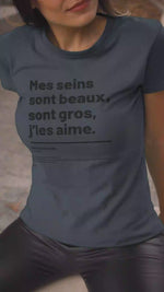 T-shirt ajusté femme - Mes seins sont beaux