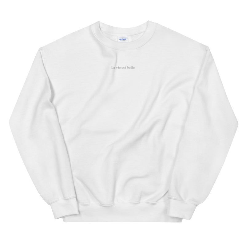 Sweat-shirt brodé - LVEB en calvaire blanc