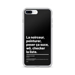 Étui pour iPhone citation - La noirceur - Noir