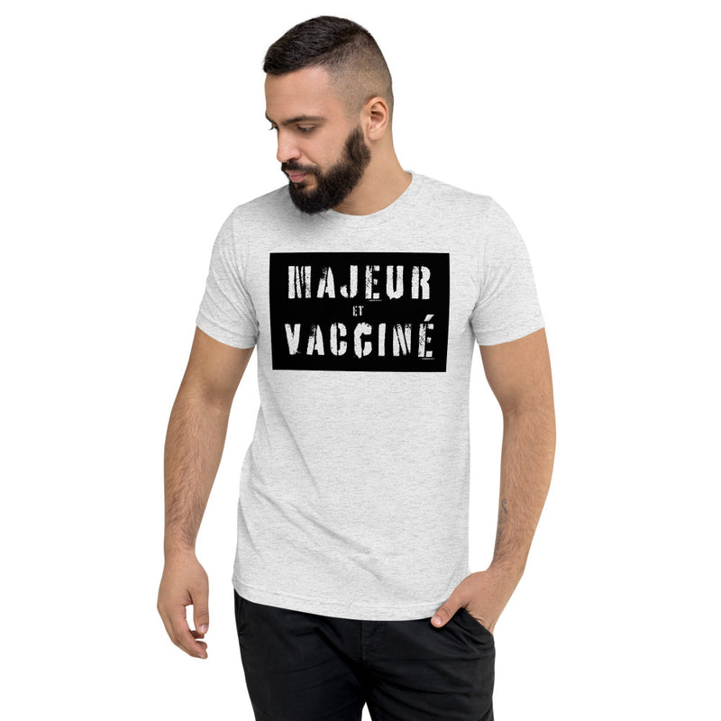T-shirt chiné majeur et vacciné