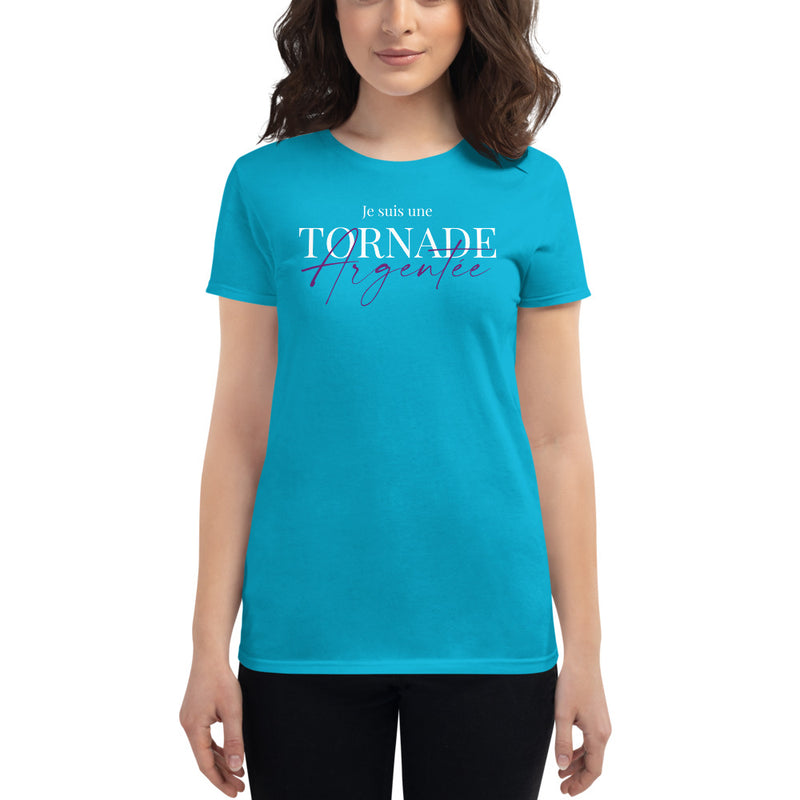 T-shirt ajusté femme Tornade Argentée