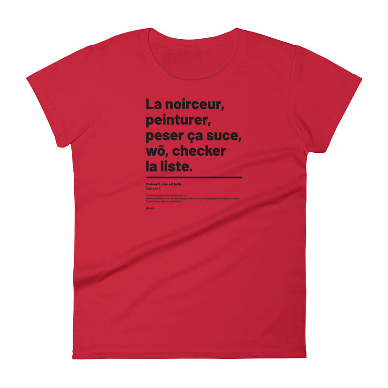 T-shirt ajusté femme - Wô, checker la liste
