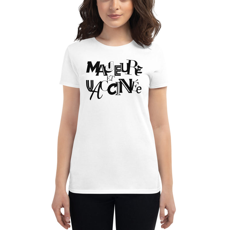 T-shirt ajusté femme majeure et vaccinée noir
